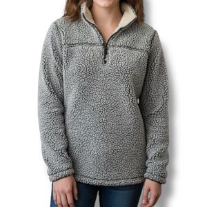 Arctic Point Womens Sweater Frosted Grey Sherpa Jacket Pullover Size XL